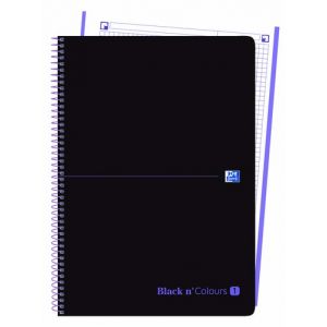 Bloc Oxford Black N´Colors Eu.Book 1 Micro.Tapa Pp A4+ 80H Cuadric. 5X5 90G Negro/Malva