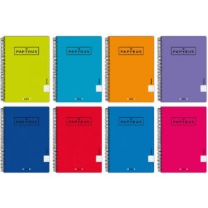 Bloc Papyrus Uniclas Tapa Pp Fº 80H Pauta 3.5 90G Rojo Paquete De 5