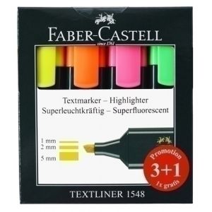 Imagen ROTUL.FLUOR FABER CASTELL  PACK 3+1