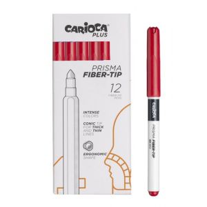 Rotulador Fibra Carioca Plus Caja De 12 Rojo
