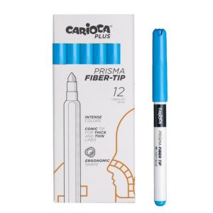 Rotulador Fibra Carioca Plus Caja De 12 Azul Claro