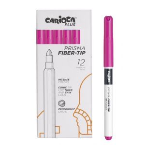 Rotulador Fibra Carioca Plus Caja De 12 Fucsia