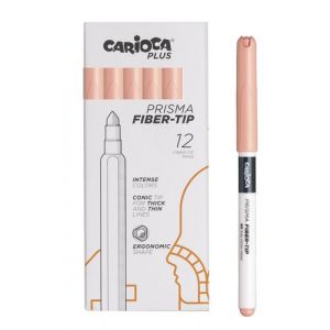 Rotulador Fibra Carioca Plus Caja De 12 Rosa Salmon