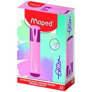 Marcador Fluor Maped Fluo Glitter  Rosa