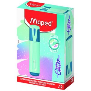 Marcador Fluor Maped Fluo Glitter  Azul