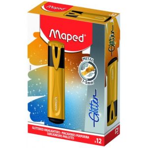 Marcador Fluor Maped Fluo Glitter  Oro