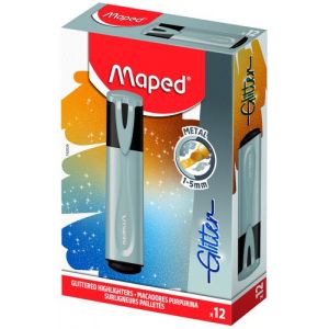 Marcador Fluor Maped Fluo Glitter  Plata