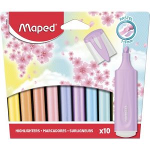 Marcador Fluor Maped Classic Pastel Estuche De 10