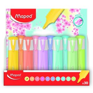Marcador Fluor Maped Classic Pastel Expositor De 30