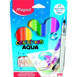 Rotulador Maped Color Peps Aqua Estuche De 10 +Pincel