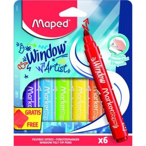 Marcador Maped Colorpeps Para Cristal Estuche De 6