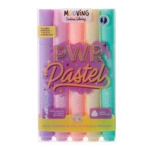 Marcador Fluor Mooving Pastel Estuche De 5