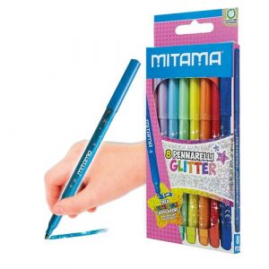 Rotulador Fibra Mitama Purpurina Estuche De 8