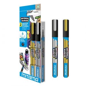 Rotulador Acrilico Mitama 2.5Mm Oro Y Plata  Pack De 2