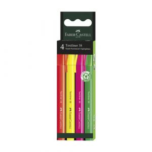 Marcador Fluor Faber-Castell Textliner 38 Pack De 4