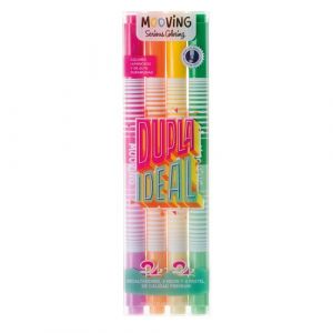 Marcador Fluor Mooving Duo Pastel-Neon Estuche De 4