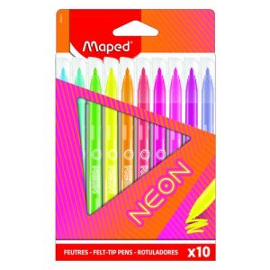 Rotulador Fibra Maped Neon Estuche De 10