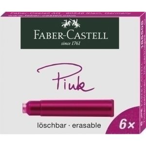 Imagen TINTA ESTILOG.FABER CAJA 6 CART.ROSA