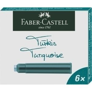 Imagen TINTA ESTILOG.FABER CAJA 6 CART.TURQUESA