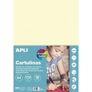 Imagen CARTULINA A4 170gr. 50 UD. COL. PASTEL