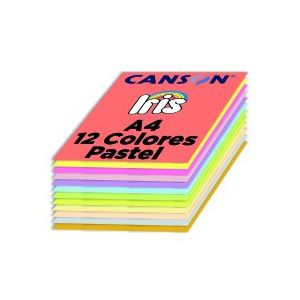 Cartulina A4 Iris 185G Colores Pastel Paquete De 120