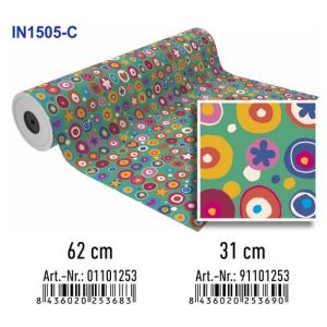 Papel De Regalo Bobina Basika 31 Cm X 80 M (2 Kg Aprox.) Infantil (In1505-C 31 Cm)