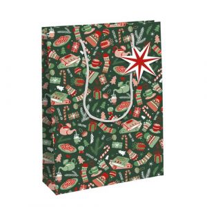 Bolsa De Papel Clairefontaine Kraft Decorado 33X26X14 Cm Cosi Navidad Pack De 6