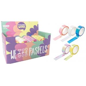 Cinta Adhesiva Mooving Pastel Holo 1.5Cm X 5M Expositor De 48