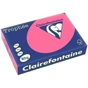 PAPEL COLOR A4 TROPHEE 80g 500h ROSA FUC