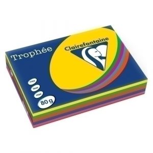 PAPEL COLOR A4 TROPHEE 80g 500h SURT.VIV