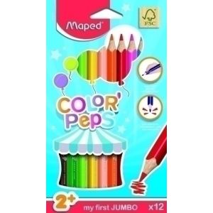 Imagen LAPICES COLOR MAPED COLOR PEPS JUMBO 12