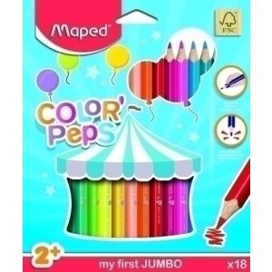 Imagen LAPICES COLOR MAPED COLOR PEPS JUMBO 18