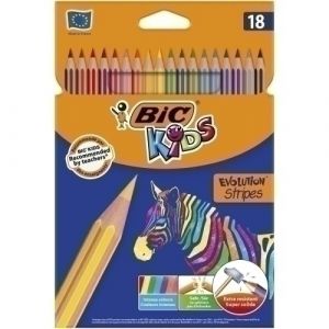 Imagen LAPICES COLOR BIC EVOL.STRIPES est.18