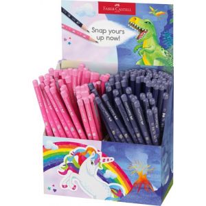 Lapiz De Grafito Faber-Castell Dinosaurios & Unicornios Expositor De 144