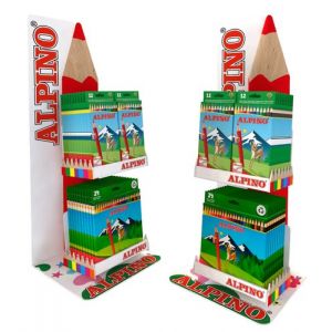Lapices De Colores Alpino Expositor Estrella De 36 Estuches"24X Al010654 Caja De 12"12X Al010658 Caja De 24