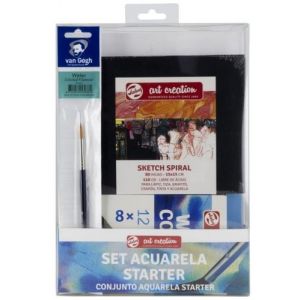 Acuarelas Talens Art Creation Set De Iniciacion"(8 Tubos De Pinturas, 1 Bloc, Pincel Y Libro De Acuarela)