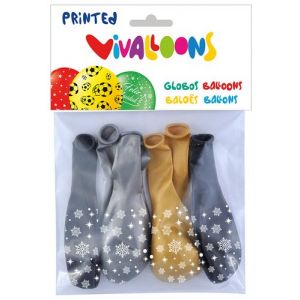 Globo Vivalloons Copos 5 Caras Oro/Plata Bolsa De 8