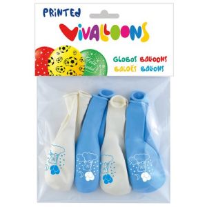 Globo Vivalloons Osito Azul/Blanco Bolsa De 8