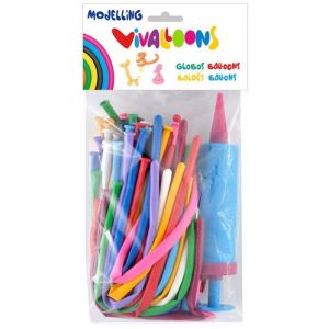 Globos Vivalloons Moldeables + Inflador 14734 Bolsa De 50