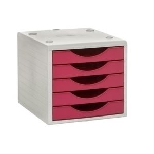 Imagen MODULO 5 CAJONES GRIS/FUCSIA