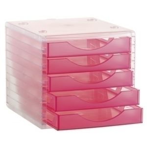 Imagen MODULO 5 CAJONES CRISTAL/FUCSIA