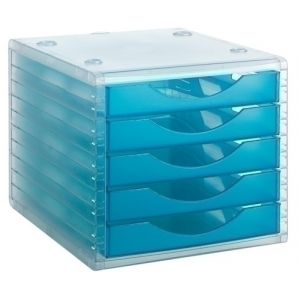 Imagen MODULO 5 CAJONES CRISTAL/AZUL