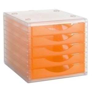 Imagen MODULO 5 CAJONES CRISTAL/NARANJA