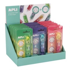 Corrector Cinta Dual Apli 2 En 1 (Corrector Y Adhesivo) Expositor De 18