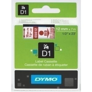 Imagen CINTA ROT.DYMO LM D1 7m 12 ROJO s/TRANSP