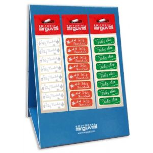 Etiquetas Regalo Adh. Holograficas Blister De 16 45X15 Surtido Expositor De 160