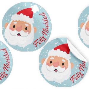 Etiquetas Regalo Adh. Rollo  250 Uds. Redondas Ø 40 Navidad "Feliz Navidad Noel"