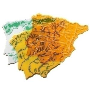 Imagen PLANTILLAS 3 MAPAS ESPAÑA GRANDE COLORES