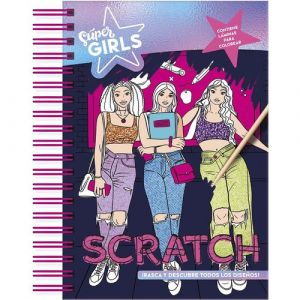 Libro Super Girls Neon Scratch Art