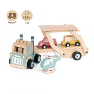 Juego Educativo Milan De Madera 4 Vehiculos Wheels On The Road